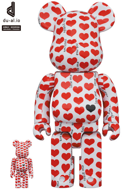 MEDICOM TOY - BE@RBRICK Pink Heart 100％ &amp; 400％ medicom Be@rbrick Pink Heart 100％ and 400% Set by Medicom Toys