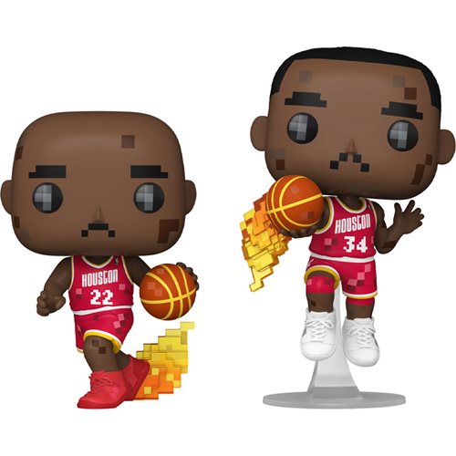 Funko Pop 8 BIT NBA JAM Houston Rockets Clyde Drexler and Hakeem Olajuwon 8-Bit 2 pack ( Pre Order Reservation )