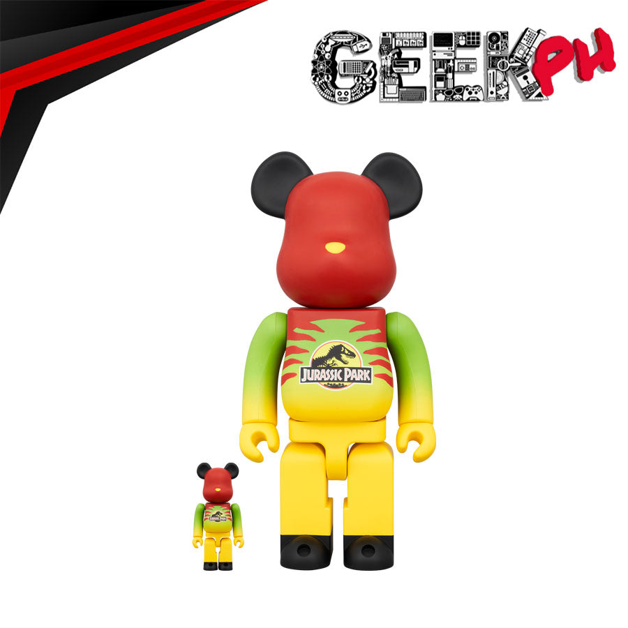 Medicom BE@RBRICK JURASSIC PARK GREEN & YELLOW Ver. 100％ & 400％ sold b ...