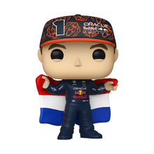 Load image into Gallery viewer, Funko ORACLE RED BULL RACING Pop! Max Verstappen with Dutch Flag RETAIL EXCLUSIVE