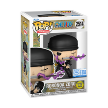 Load image into Gallery viewer, Funko ONE PIECE Pop! Roronoa Zoro (Dressrosa Arc) (Glow) RETAIL EXCLUSIVE