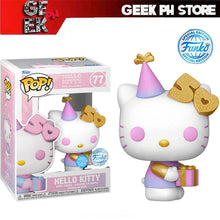 Load image into Gallery viewer, Funko Pop HELLO KITTY WITH GIFT  GOLD  (GLITTER) - 50TH ANNIVERSARY Special Edition Exclusive sold by Geek PH