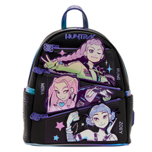 Load image into Gallery viewer, Loungefly KPop Demon Hunters KPop Demon Hunters HUNTR/X Mini Backpack with Photo Card Charm