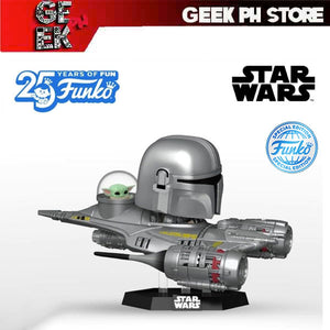 Funko Pop Ride Super Deluxe : The Mandalorian - The Mandalorian and Grogu in N1 Starfighter Special Edition Exclusive sold by Geek PH