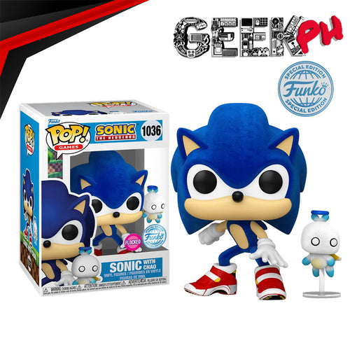 Funko Pop! & Buddy: Sonic the Hedgehog - Sonic with Chao Flocked Special Edition Exclusive sold by Geek PH