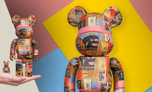 Medicom BE@RBRICK Andy Warhol x Jean Michel Basquiat #2 Bearbrick 400 and 100%