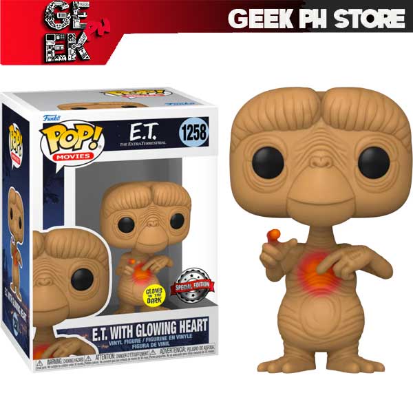 Funko POP Movies: E.T. 40th Anniversary - E.T. w/ Glow in the Dark heart Special Edition Exclusive sold by Geek PH Store
