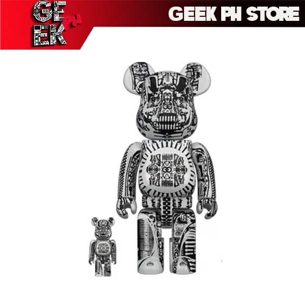 Medicom BE@RBRICK H.R.GIGER 100％ & 400％ WHITE CHROME Ver. Bearbrick