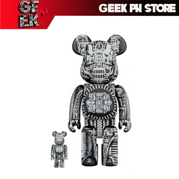 Medicom BE@RBRICK H.R.GIGER 100％ & 400％ BLACK CHROME Ver. Bearbrick