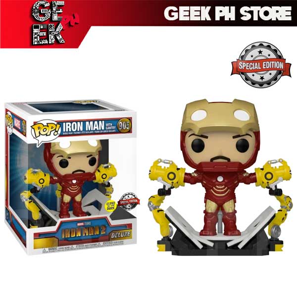 Funko Pop! Deluxe Iron Man 2 Iron Man MK IV with Gantry Glow-in-the-Dark 6
