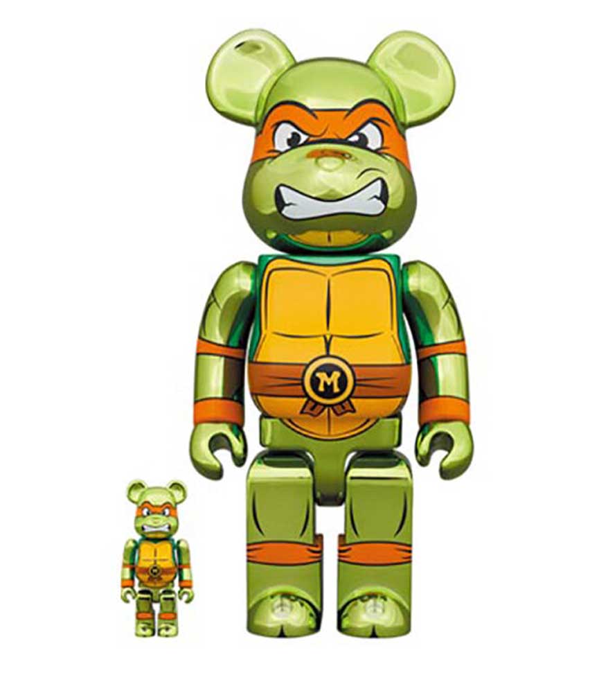 Medicom BE@RBRICK MICHELANGELO CHROME Ver. 100% & 400% ( Pre Order Reservation )