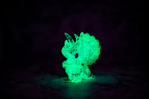 Unbox Industries Little Tri Dino Glow Show Blue Flake Edition by Ziqi Wu